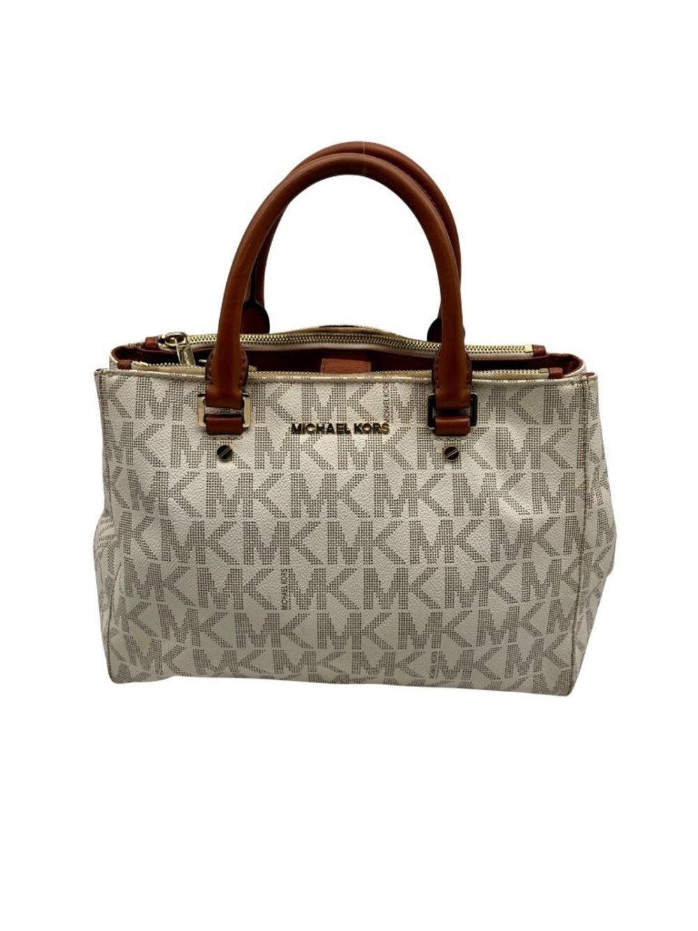 Micheal Kors Cream Canvas Satchel